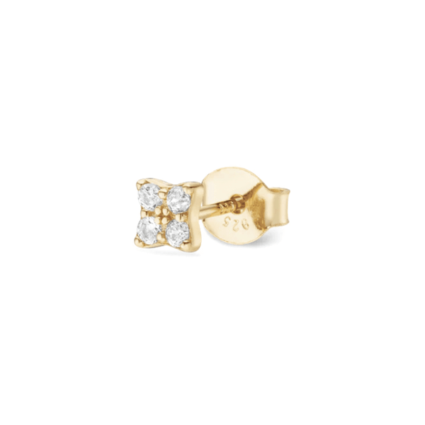 Clara diamond cluster stud earrings gold dainty niece gift formal elegant