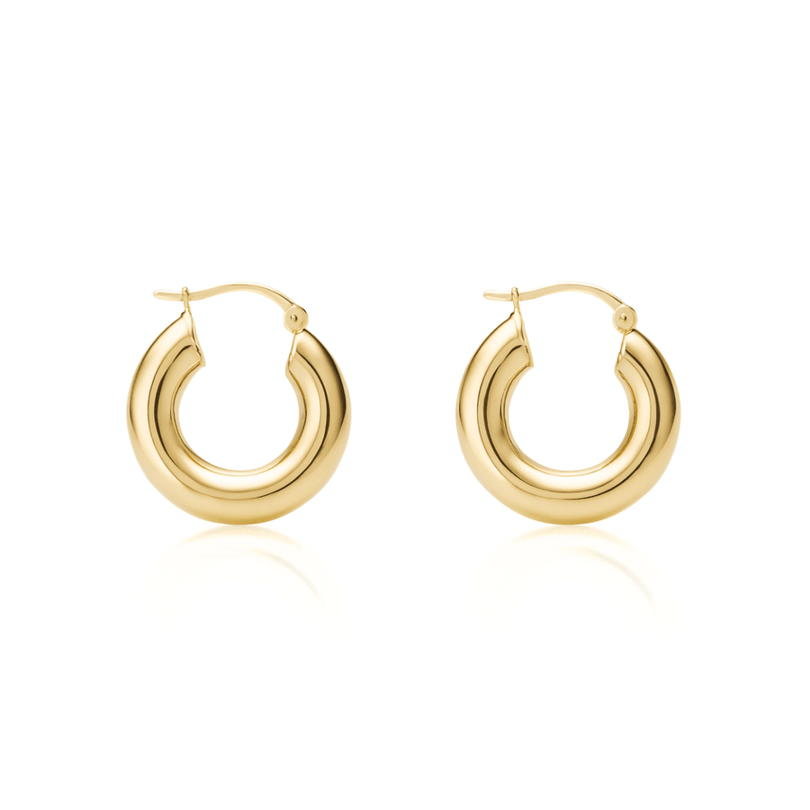 classic gold waterproof hoop earrings for everyday wear UK by Moonela