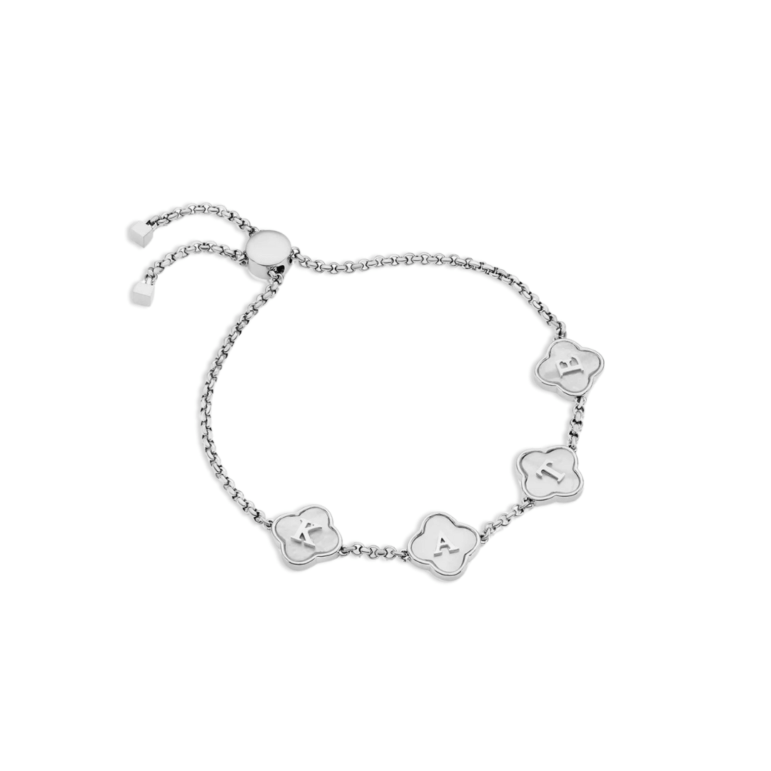 Clover & Pearl Bracelet – Gold-Plated & Adjustable