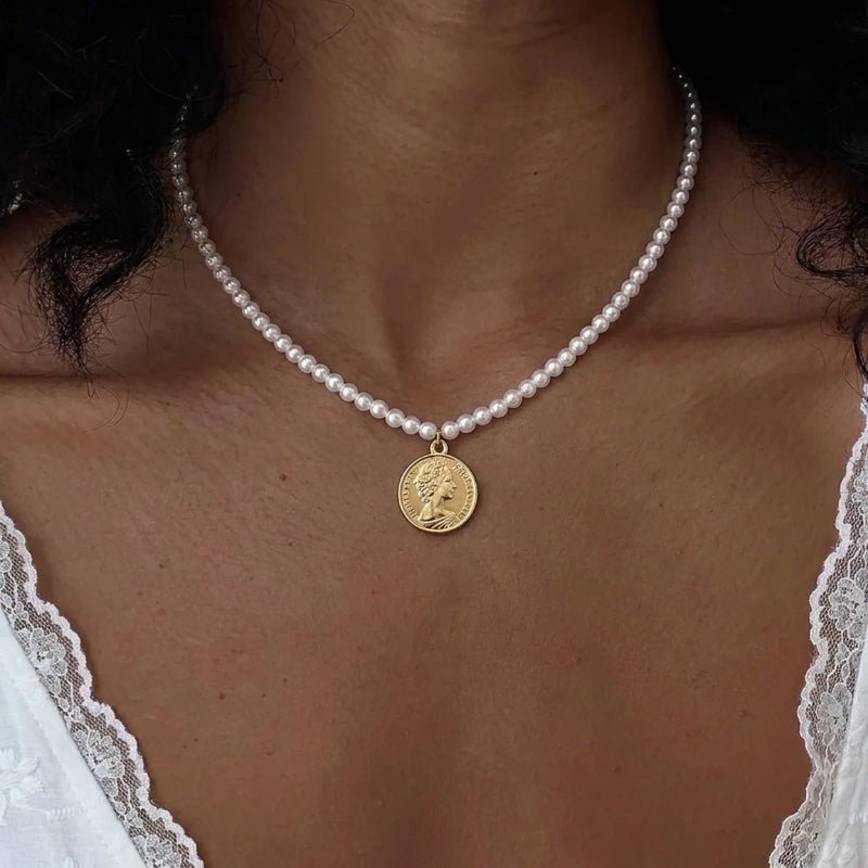Coin Pearl Necklace - Emily Layer