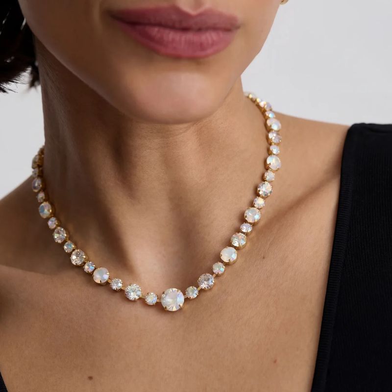 Cotton Crystal Tennis Necklace