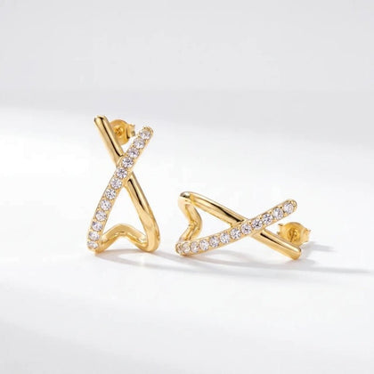 Crossover Earrings - Iced Drop