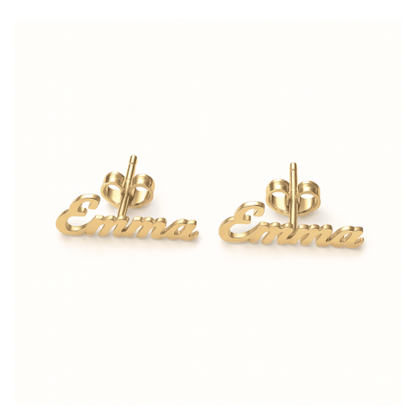 custom name hoop earrings personalised bridesmaid gift gold UK