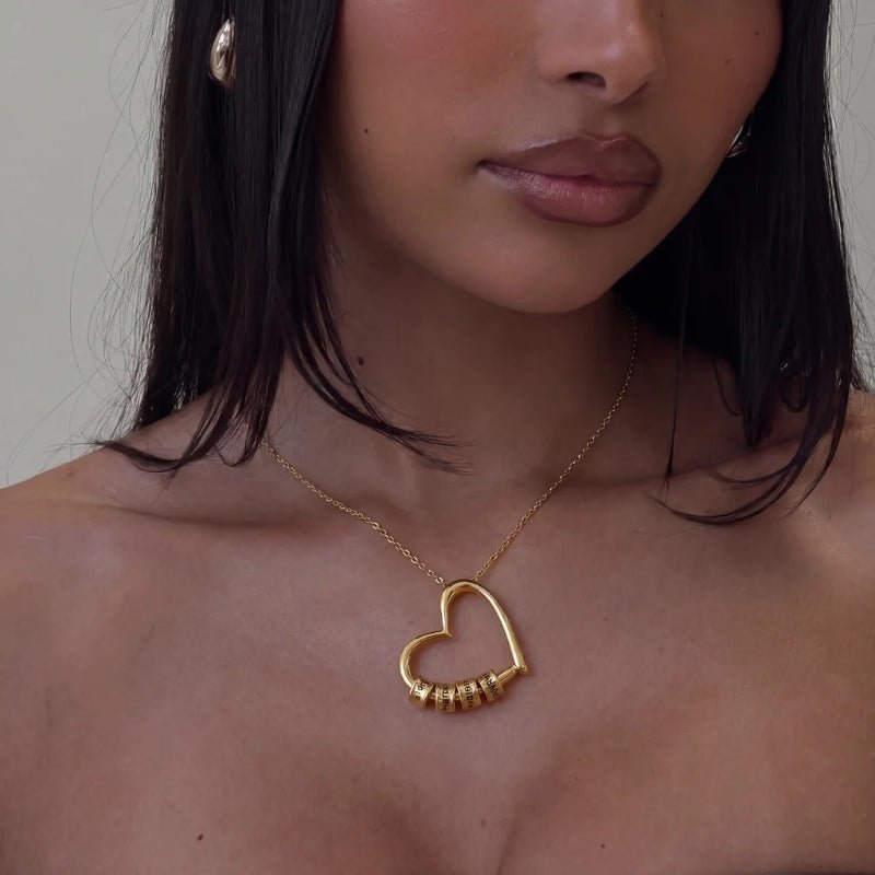 Engraved Heart Necklace - Personalised Gold Name