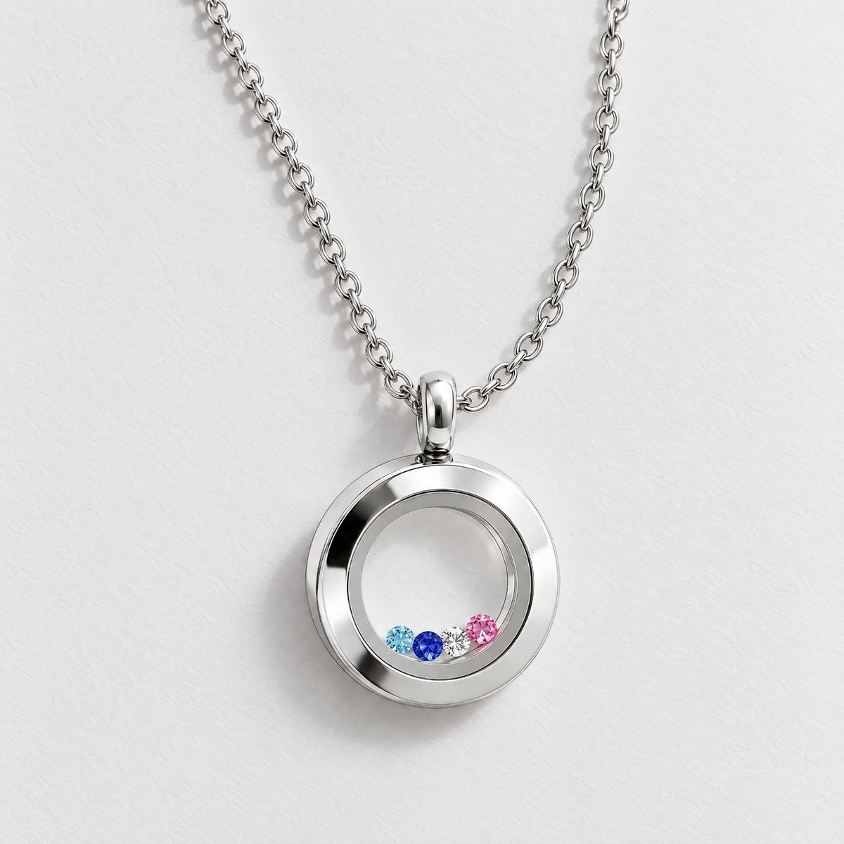 Floating Birthstone Custom Locket Necklace | Moonela
