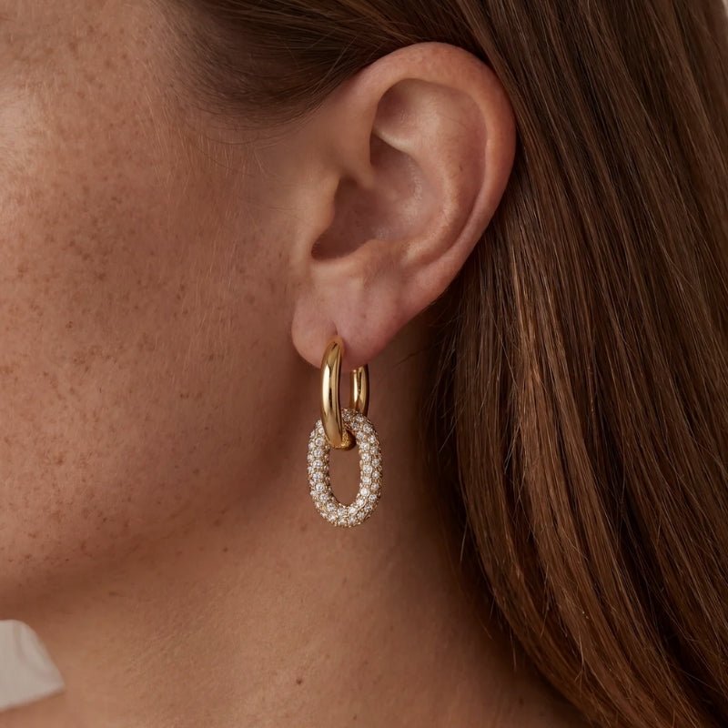 Geometric U Hoop Earrings - Chunky