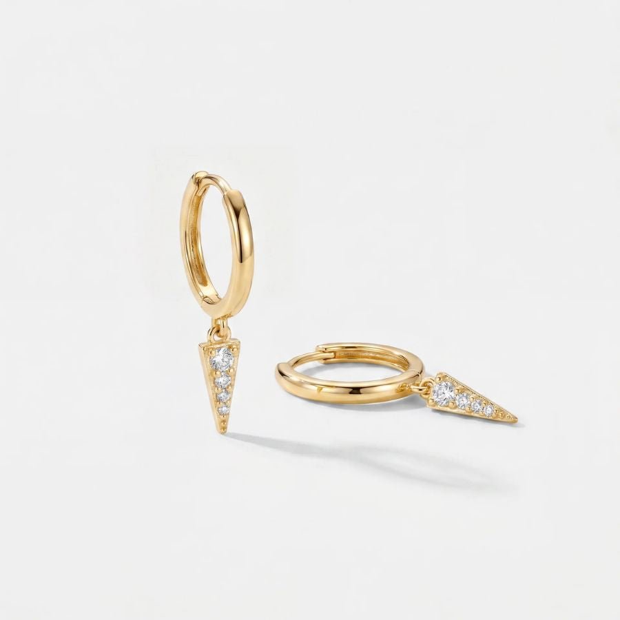 Gold Hoop Earrings - Vega Drop Pavé