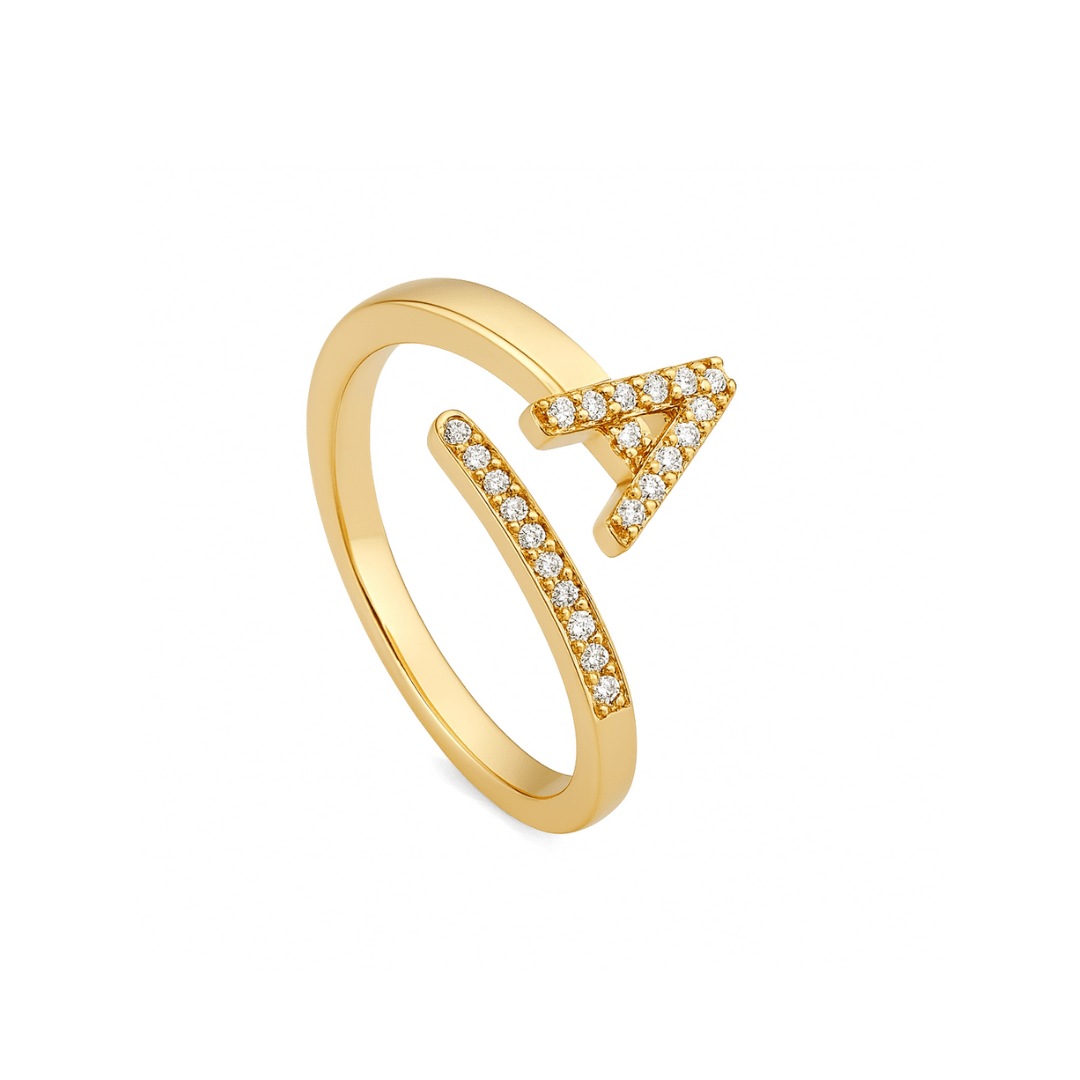 Eisiger Initialenring – Auffällig, individuell und vergoldet