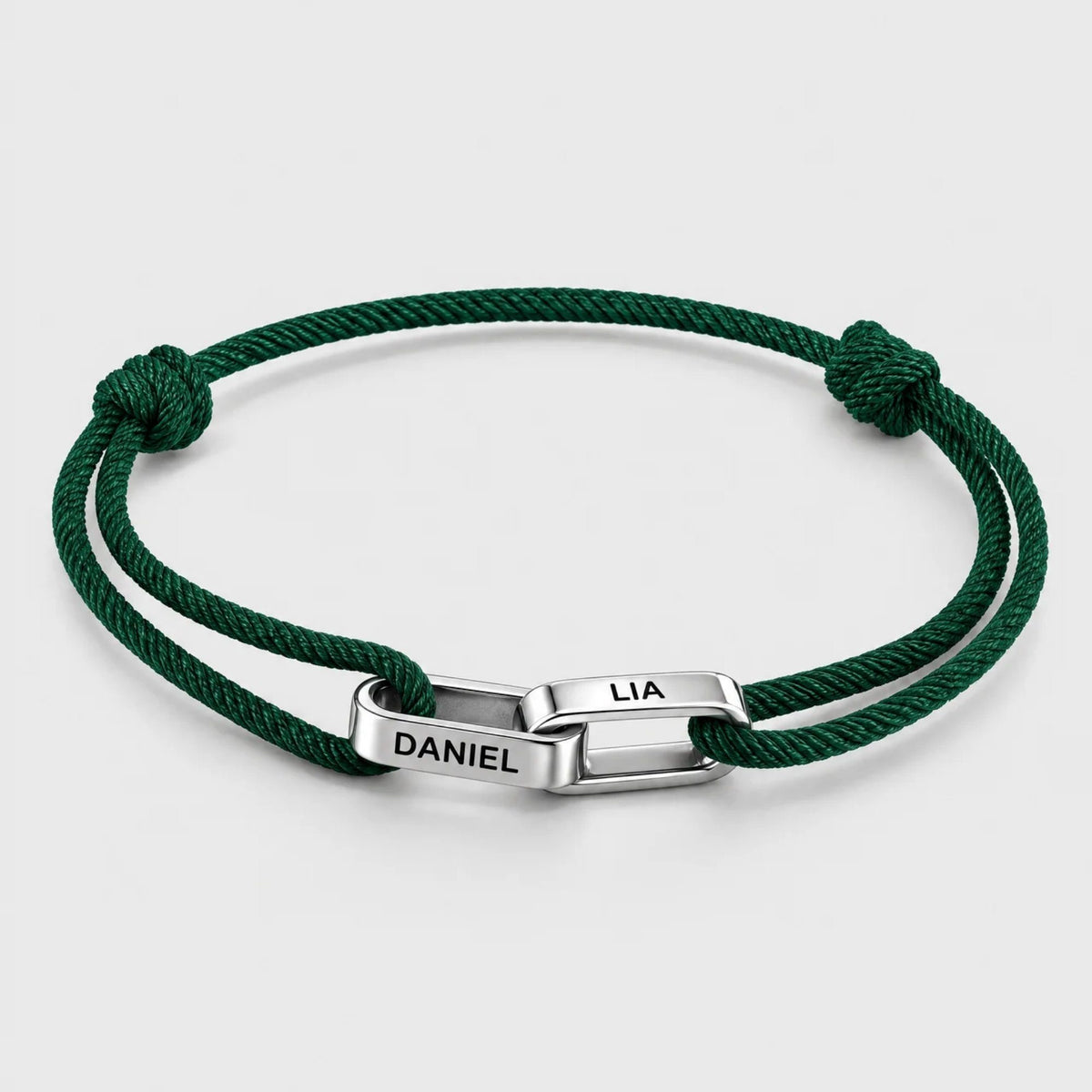 Interlocking Custom Name Cord Bracelet | Moonela