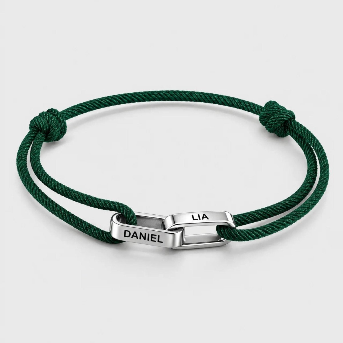 Interlocking Custom Name Cord Bracelet | Moonela