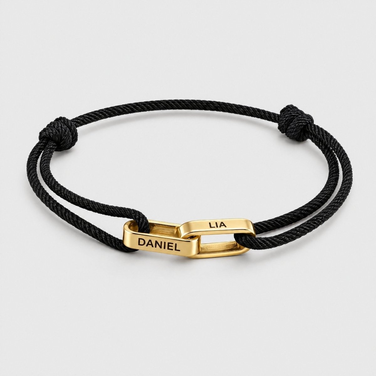 Interlocking Custom Name Cord Bracelet | Moonela