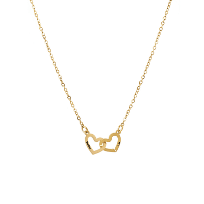 Intertwined Hearts Necklace custom 2 names gold personalised couples jewellery UK