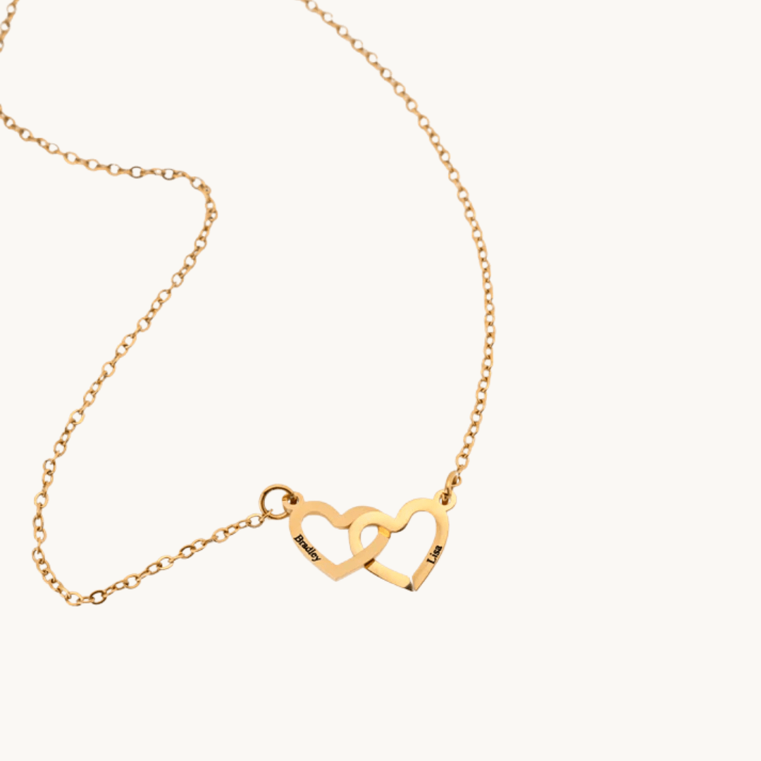 Intertwined Hearts Necklace – Custom 2 Names
