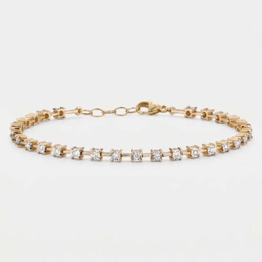 Interval Tennis Bracelet in 18K gold or sterling silver