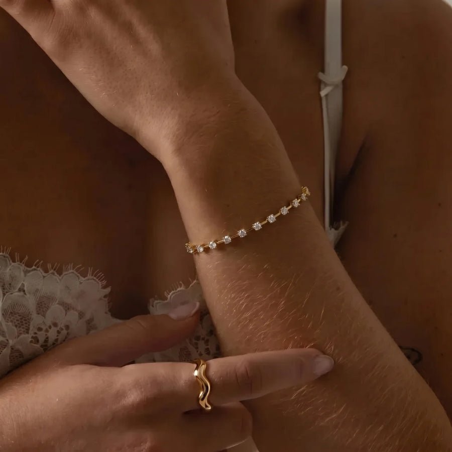 Interval Tennis Bracelet worn on wrist