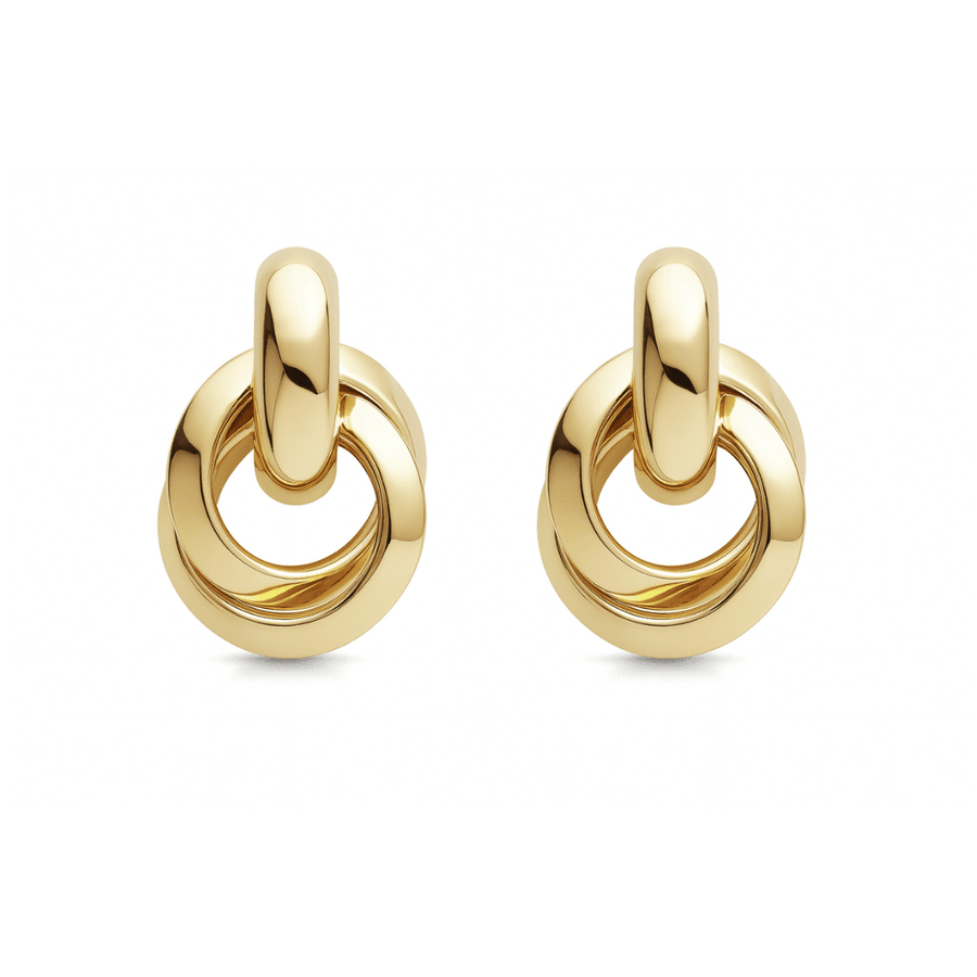 knotted gold waterproof earrings textured hoops from Moonela UK