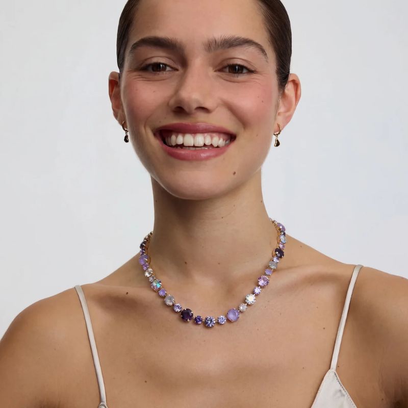 Lavender Crystal Tennis Necklace