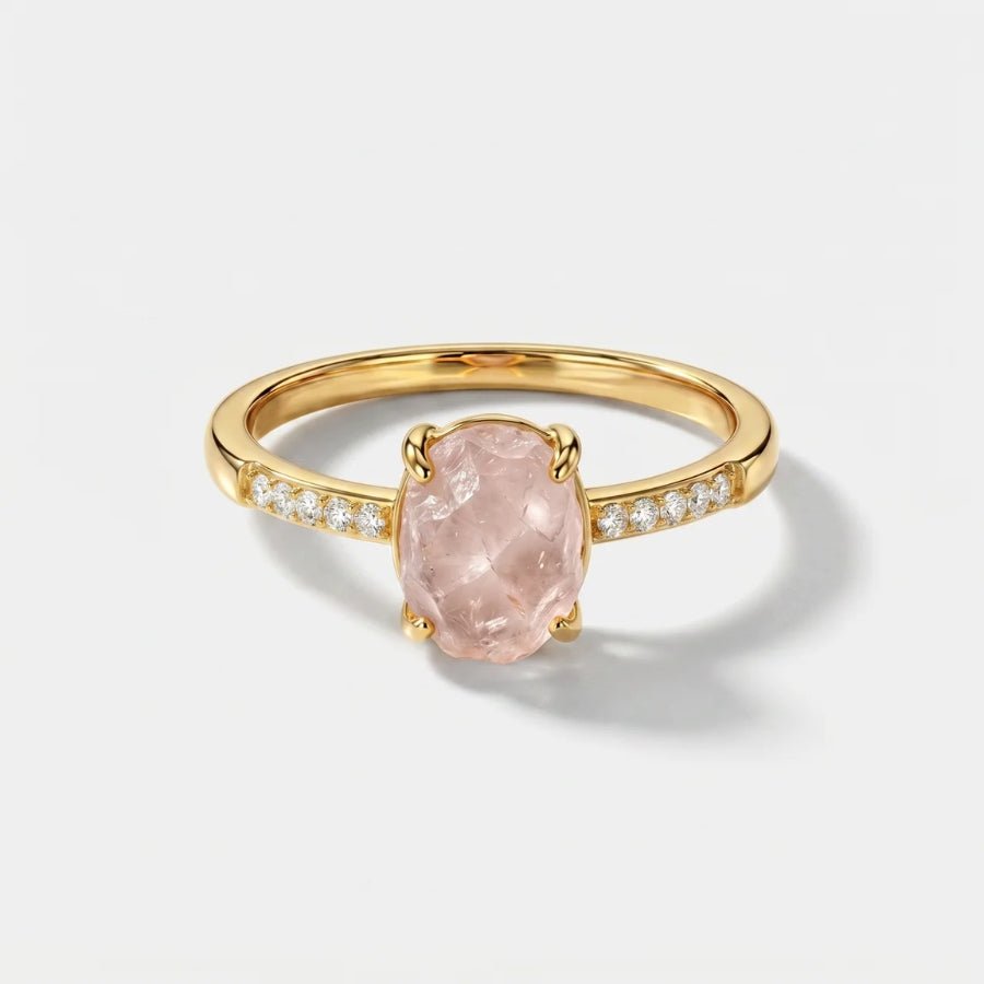Lumière Rose Quartz Ring in 18K gold