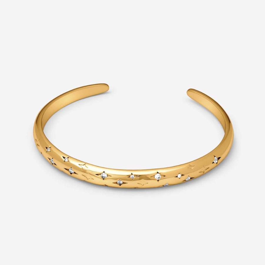 Star Cuff Bracelet - Milky Way Celestial Gold | Moonela
