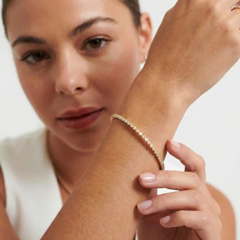 Minimal Tennis Bangle Bracelet