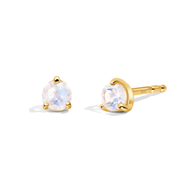 moonstone stud earrings gold genuine gemstone niece gift elegant everyday