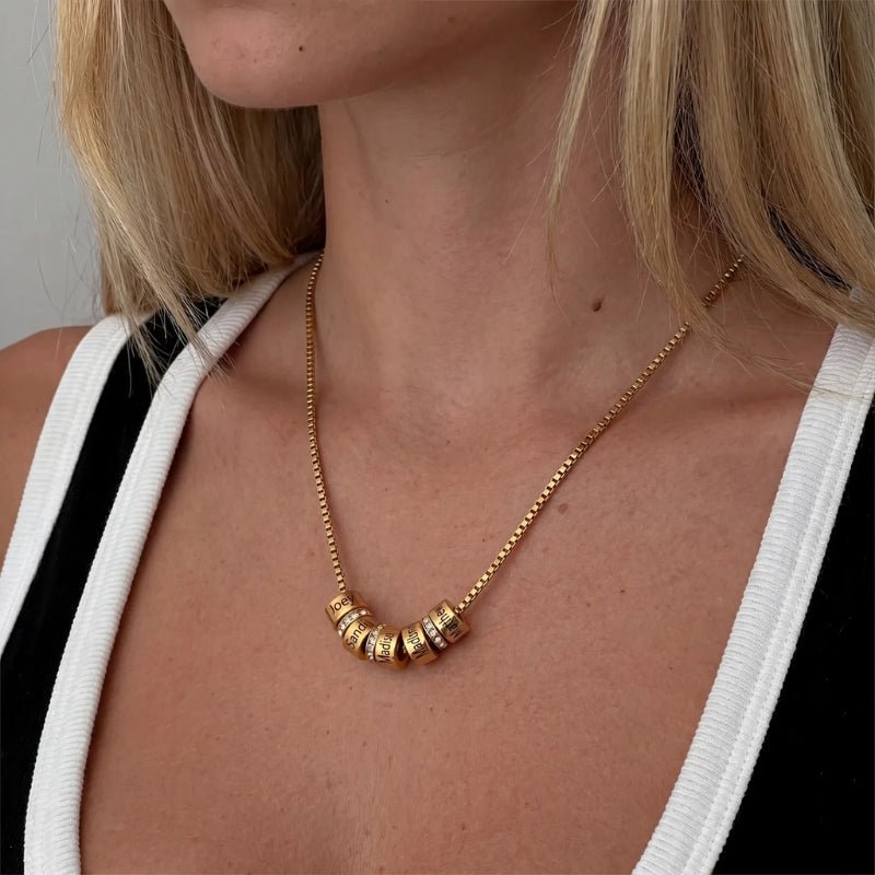 Multiple Rings Names Necklace
