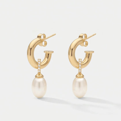 Pearl Drop Earrings - Nala Hoop