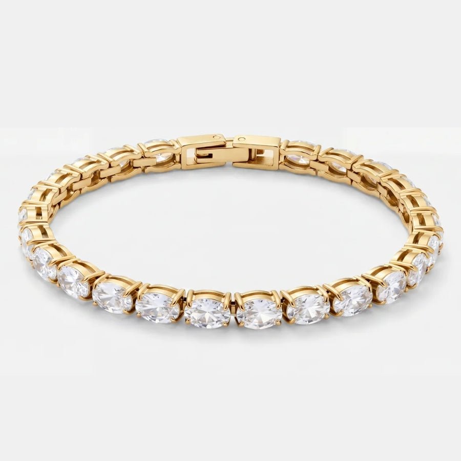 Oval Tennis Bracelet in 18K gold or sterling silver