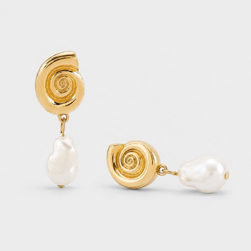 Pearl Drop Hoop Earrings - Rumi
