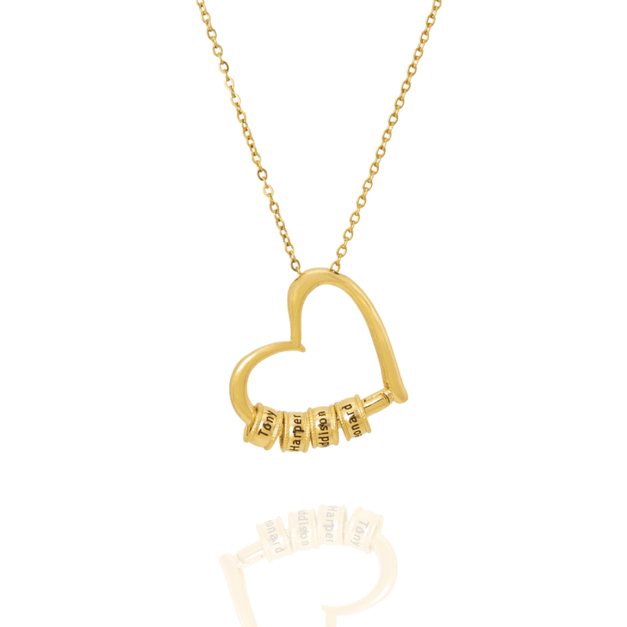 Personalised heart and name necklace in waterproof gold, romantic Valentine's Day gift 2026