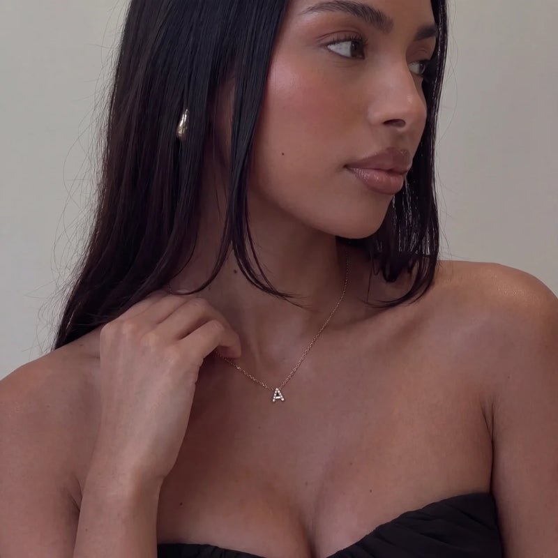 Petite Stone Letter Necklace