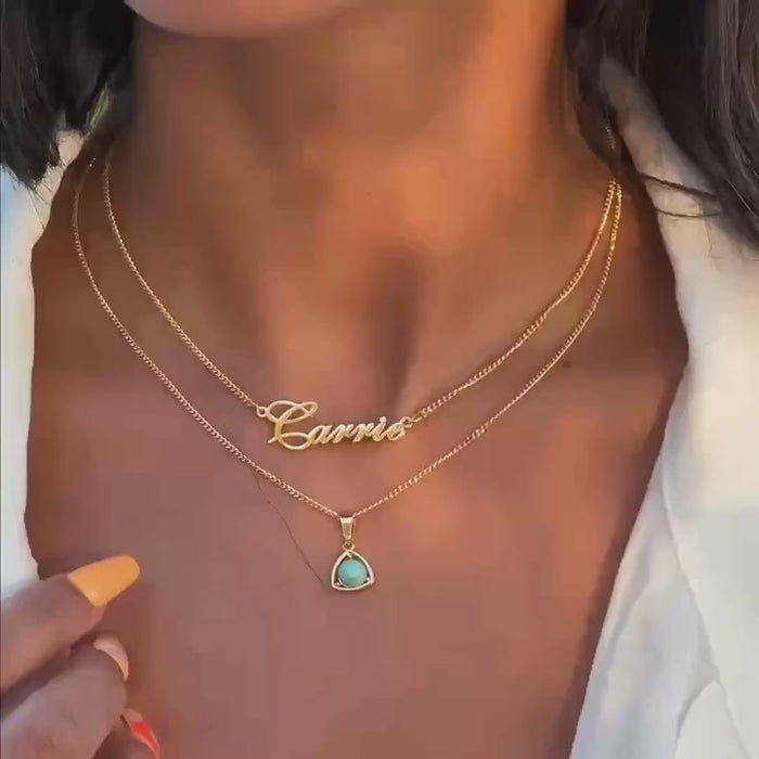 script name necklace gold – engraved jewellery with custom name