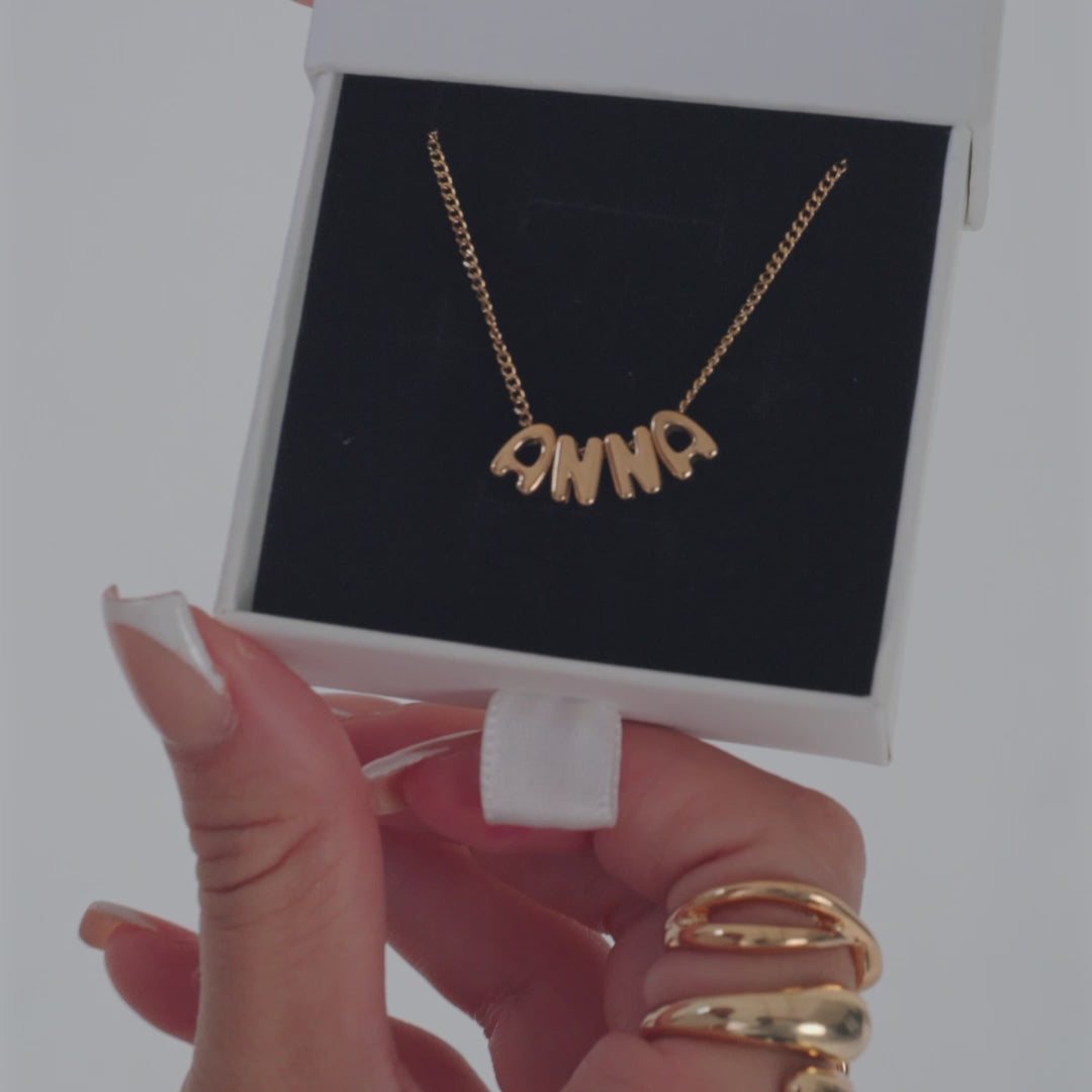 3D Bubble Name Necklace