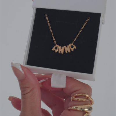 3D Bubble Name Necklace Moonela