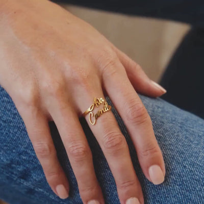 Two Names Custom Ring Moonela