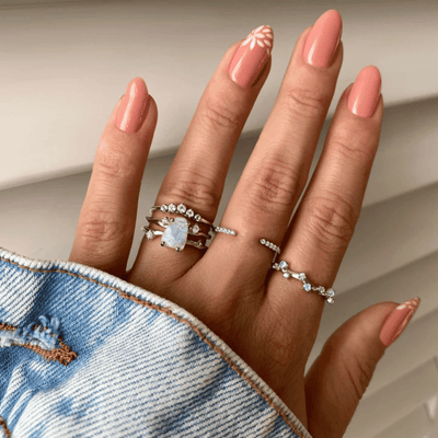 Raw Crystal Moonstone Ring gold niece gift