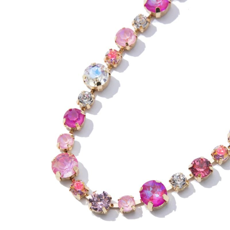 Rose Crystal Tennis Necklace