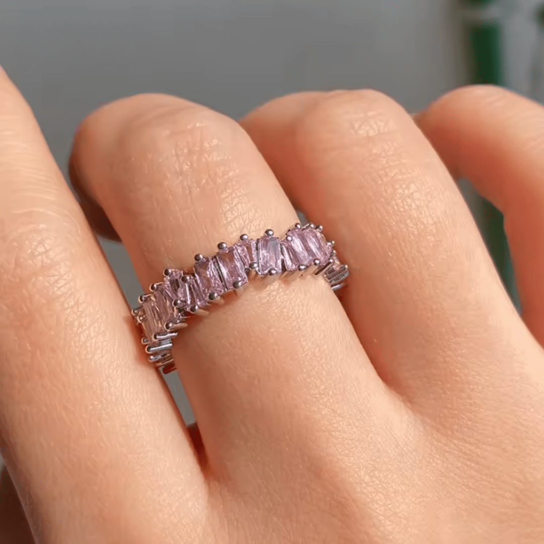 Anello in quarzo rosa – “Petalle”