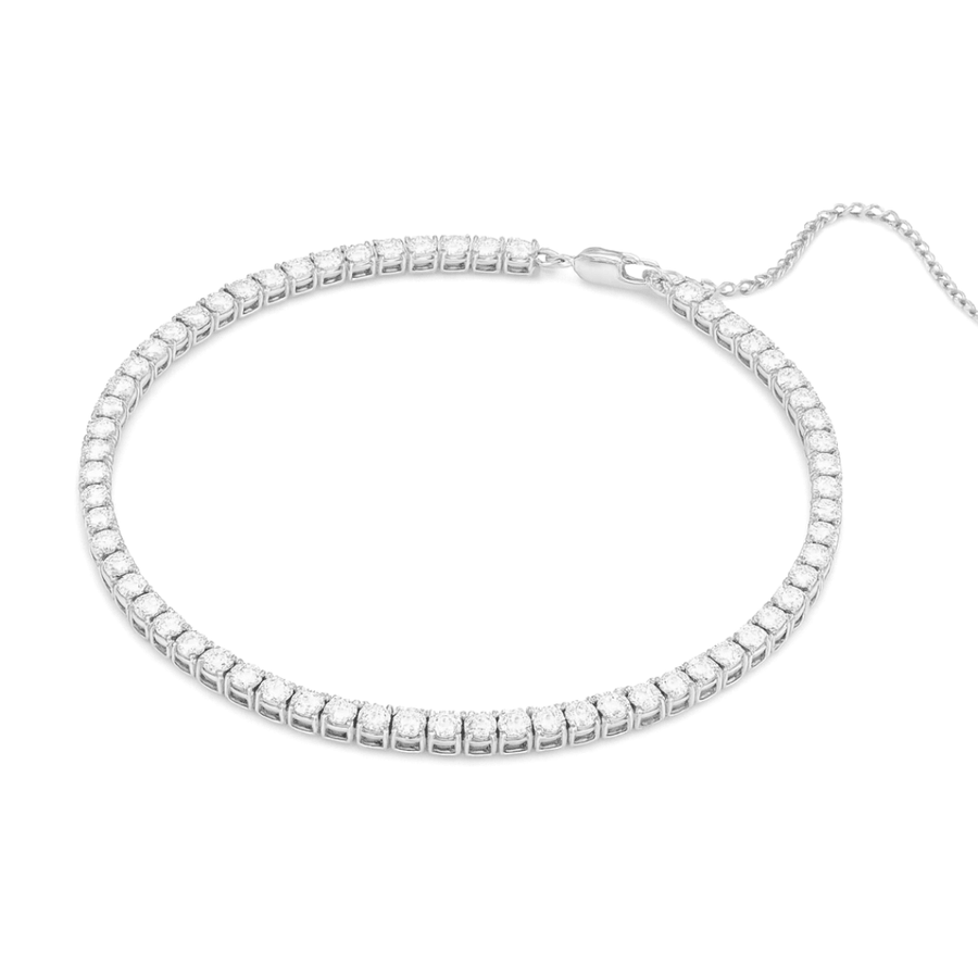 gold tennis collier with zirconia stones for layebague stacks Moonela UK