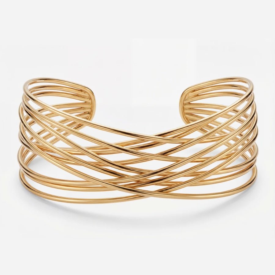 The Aurora Cuff in 18K gold or sterling silver