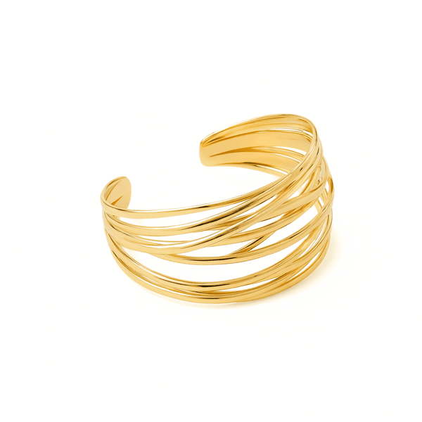 woman wearing aurora cuff bracelet gold elegant thank you gift professional colleague UK