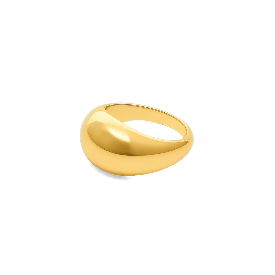 The Dome Bague in gold, a chunky acier inoxydable dome bague for chaque jour wear