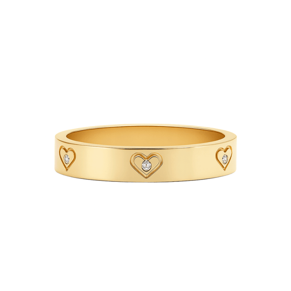 The Heartline Ring gold memorial love continuous hearts remembrance
