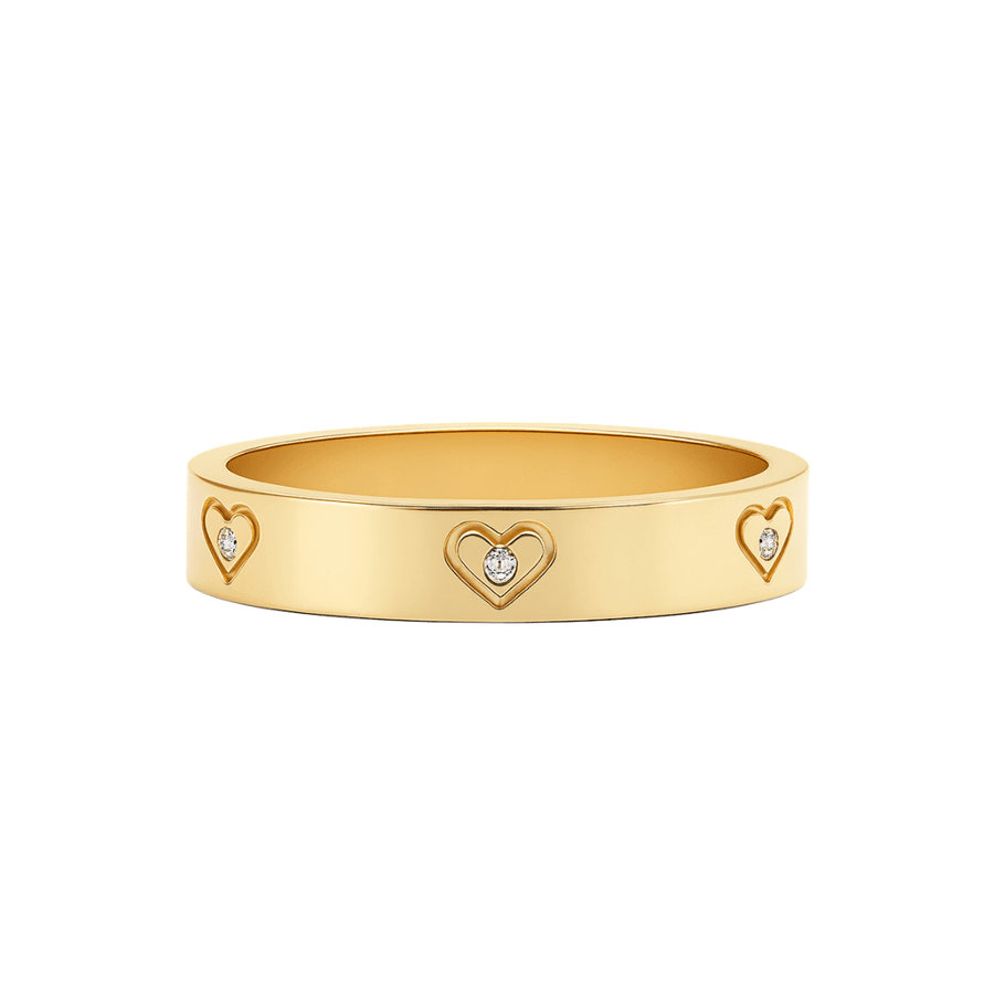 The Heartline anello in 18k gold plated finish