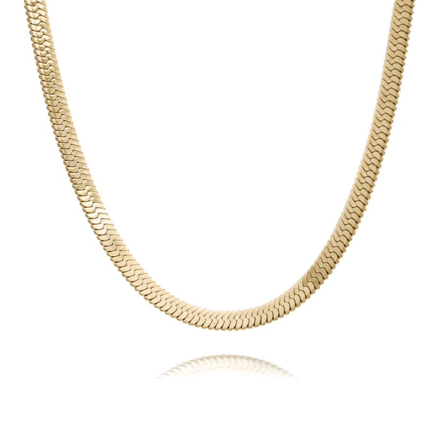 herringbone chain gold flat smooth men's luxury jewellery everyday UK Moonela