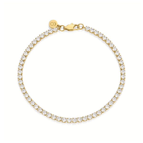 radiance tennis bracelet gold plated cubic zirconia waterproof 18k stainless steel graduation gift