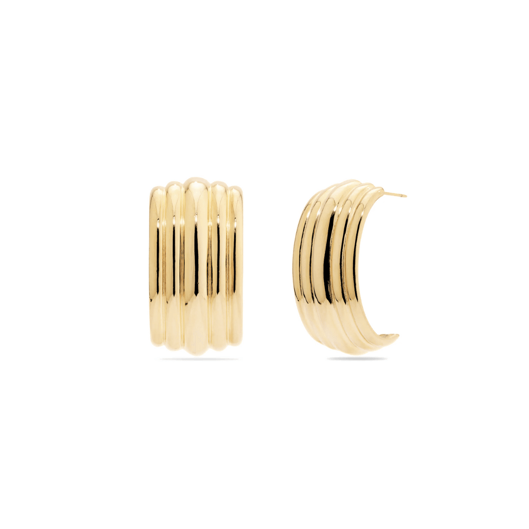 The Ripple Huggies by Moonela, surgical grade stainless steel earrings