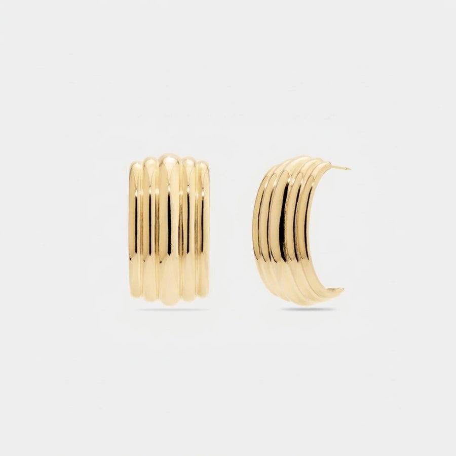 The Ripple Huggies in 18K gold or sterling silver