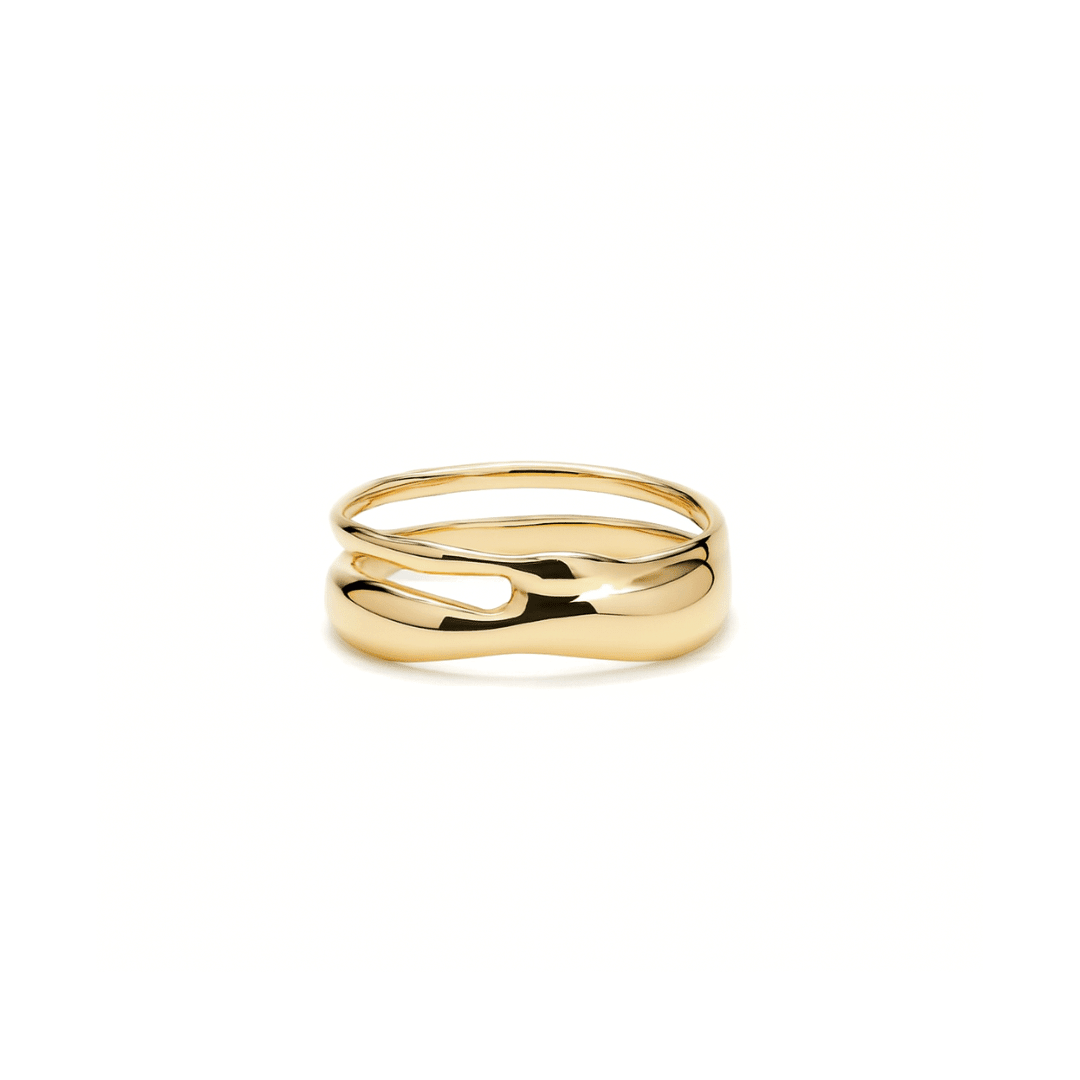 The Wave Band Ring by Moonela, comfort fit ring for sensitive skin