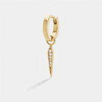 Boucles d'Oreilles Créoles Or - Pendante Vega Pavée